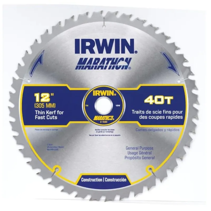 Marathon 12 In. D X 1 In. Carbide Miter And Table Saw Blade 40 Teeth 1 Pk