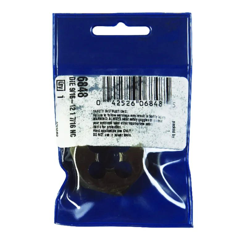 Hanson High Carbon Steel Sae Hexagon Die 9/16 In. 12nc 1 Piece