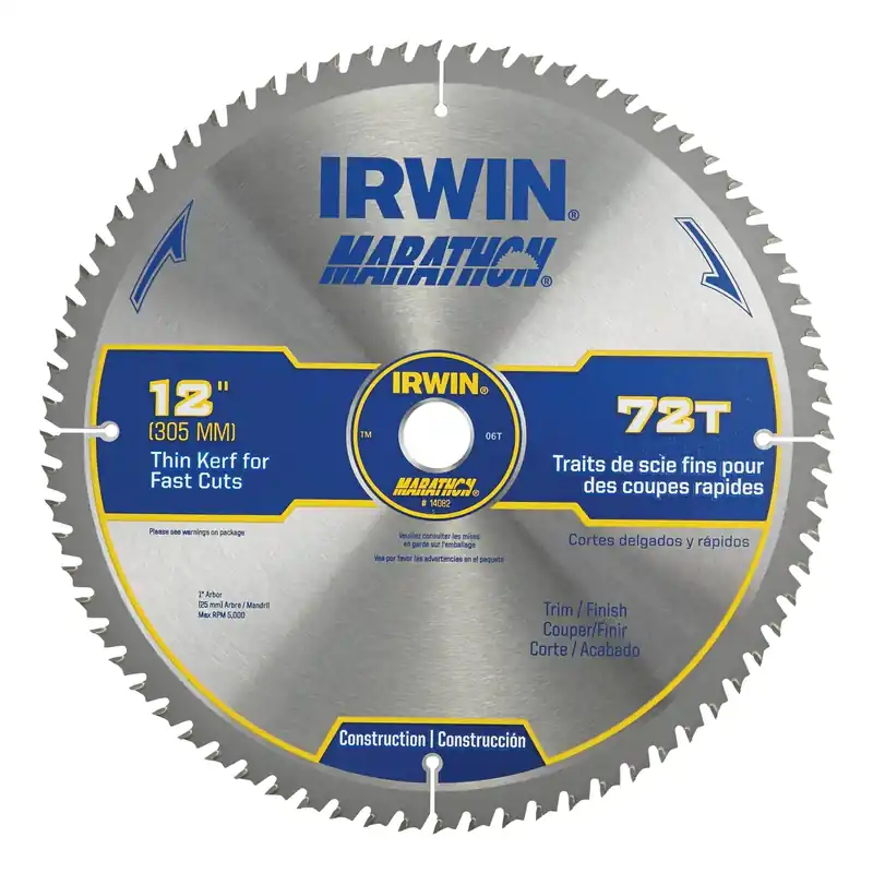 Marathon 12 In. D X 1 In. Carbide Miter And Table Saw Blade 72 Teeth 1 Pk