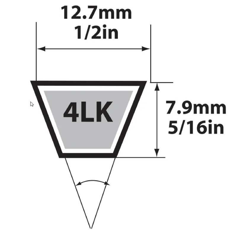 Super Kb 4lk370 V-belt 1/2 In. X 37 In. For Lawn Equipment