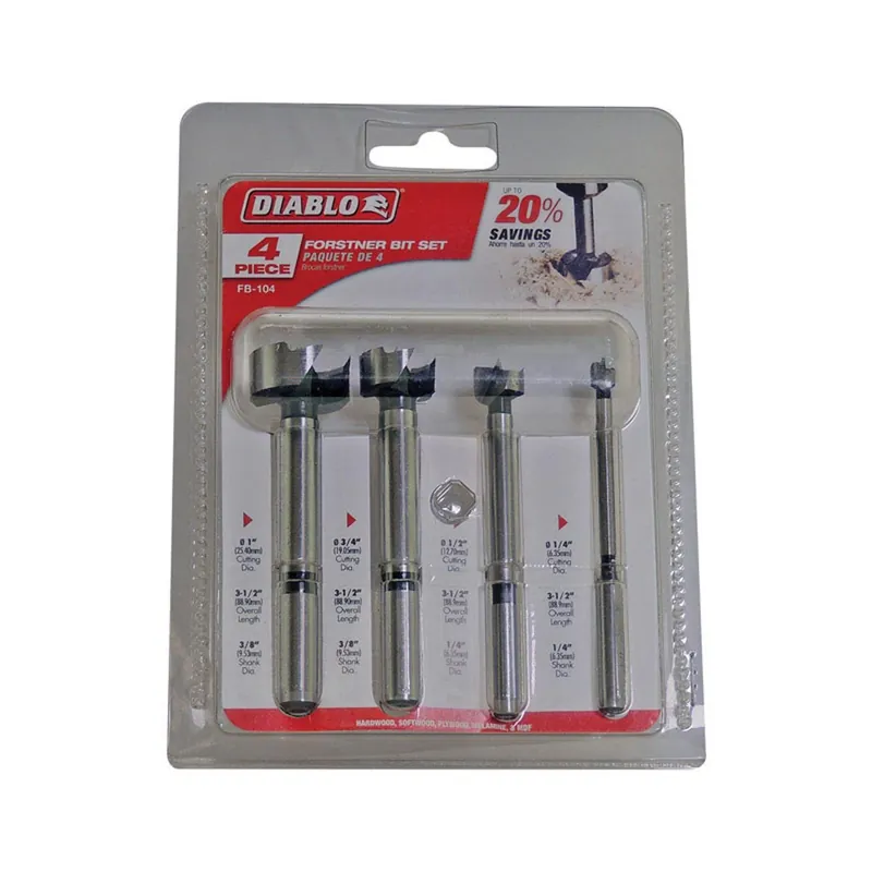 Forstner Bit Set, High-speed Steel, 4-pc.