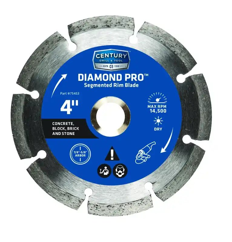 4 In. D X 7/8 In. Diamond Segmented Rim Diamond Saw Blade 1 Pk
