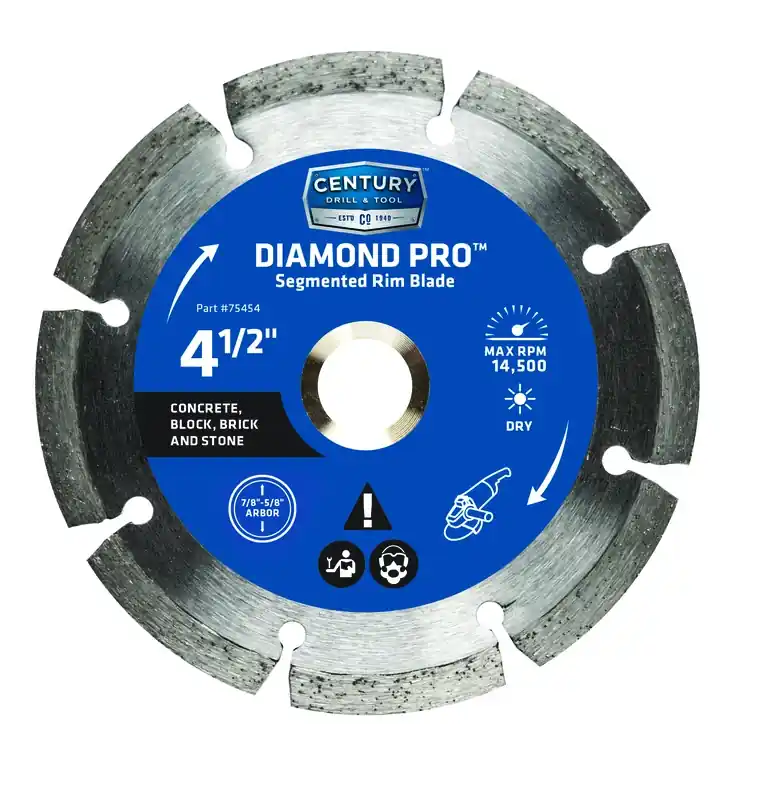 4-1/2 In. D X 5/8 And 7/8 In. Diamond Segmented Rim Blade 1 Pk
