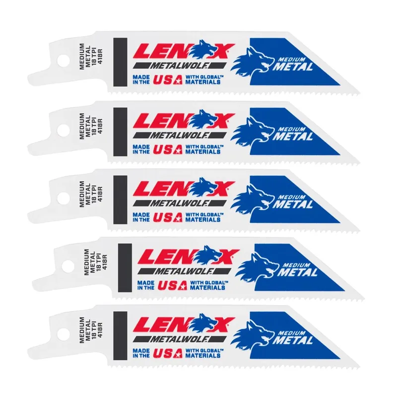 Metalwolf 4 In. Bi-metal Wave Edge Reciprocating Saw Blade 18 Tpi 5 Pk