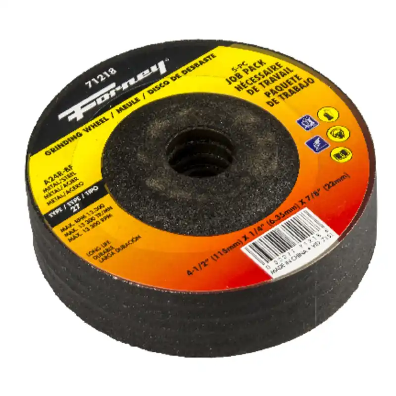 4-1/2 In. D X 7/8 In. In. X 1/4 In. Thick Grinding Wheel 5 Pk
