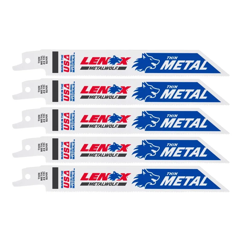 Metalwolf 6 In. Bi-metal Wave Edge Reciprocating Saw Blade 24 Tpi 5 Pk
