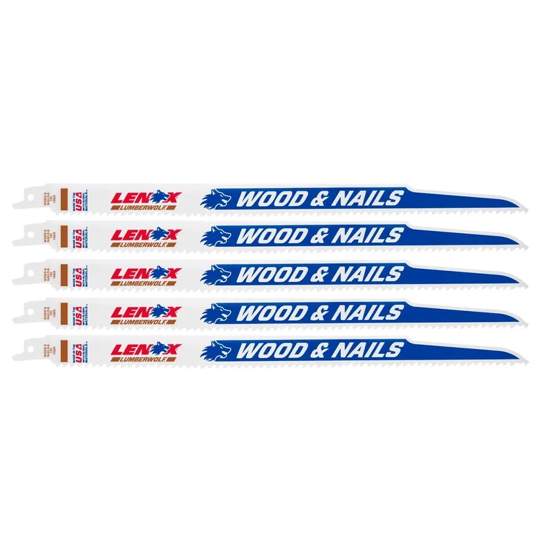 Lumberwolf 12 In. Bi-metal Reciprocating Saw Blade 6 Tpi 5 Pk