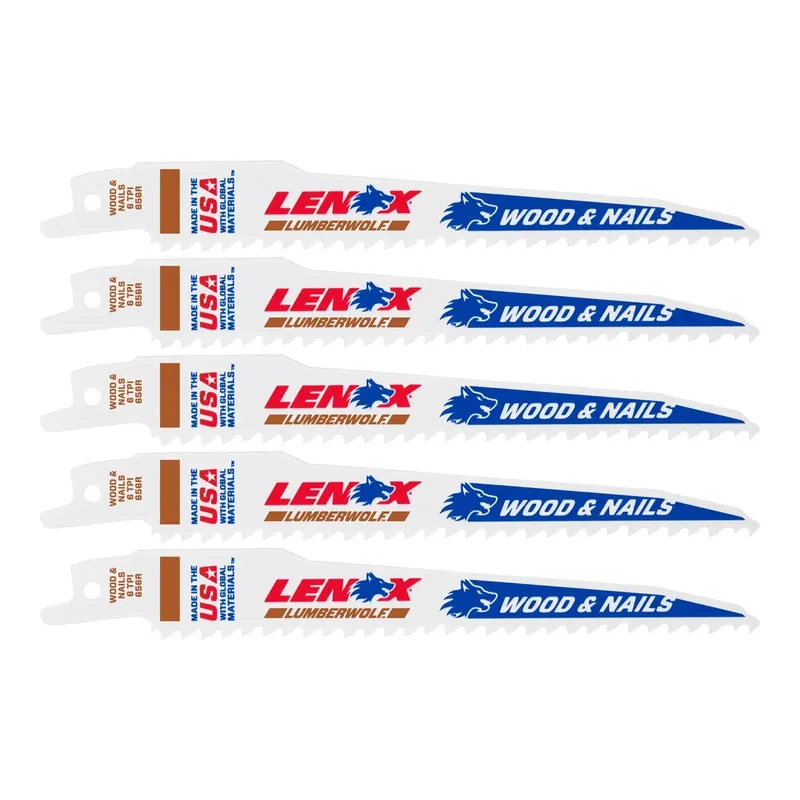 Lumberwolf 6 In. Bi-metal Reciprocating Saw Blade 6 Tpi 5 Pk