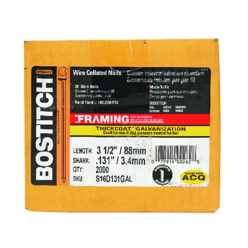 3-1/2 In. L Angled Strip Galvanized Stick Nails 28 Deg 2000 Pk