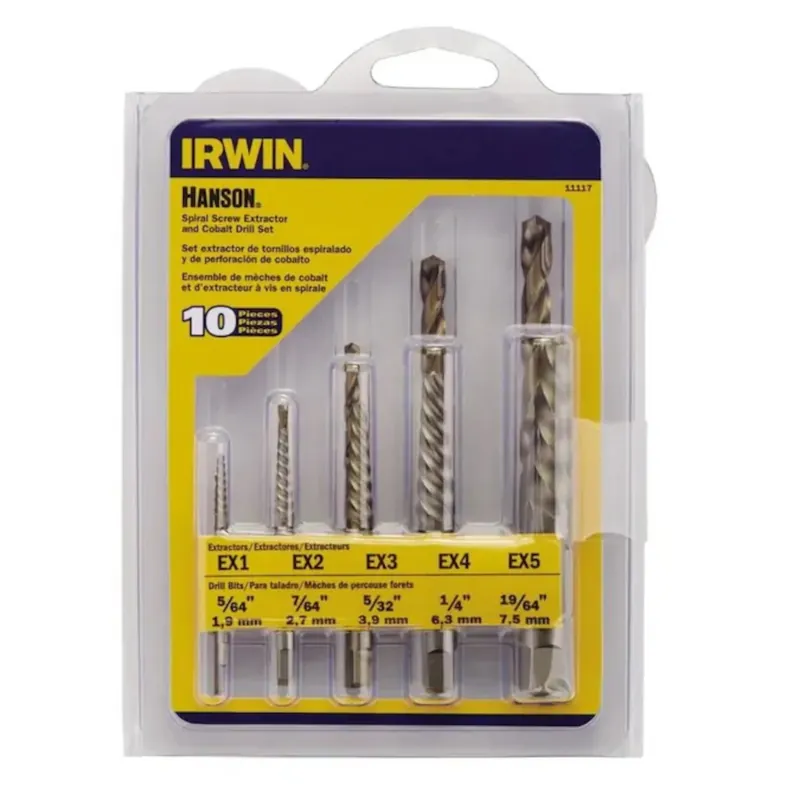 11117 10-piece Cobalt Spiral Screw Extractor And Drill Bit Set