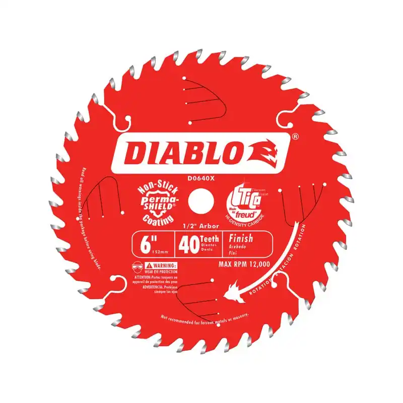 6 In. D X 1/2 In. Tico Hi-density Carbide Finish Saw Blade 40 Teeth 1 Pk