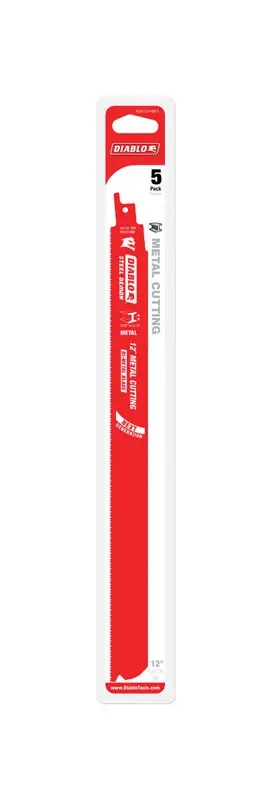 12 In. Bi-metal Dual Tooth Reciprocating Saw Blade 14/18 Tpi 5 Pk