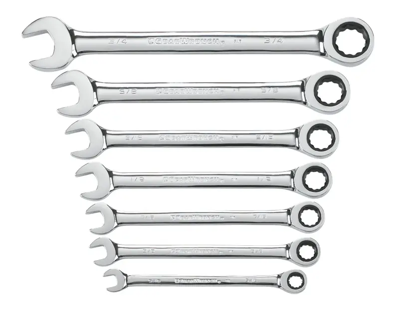7-pc. Ratcheting Combination Sae Wrench Set, 72-tooth 12-point