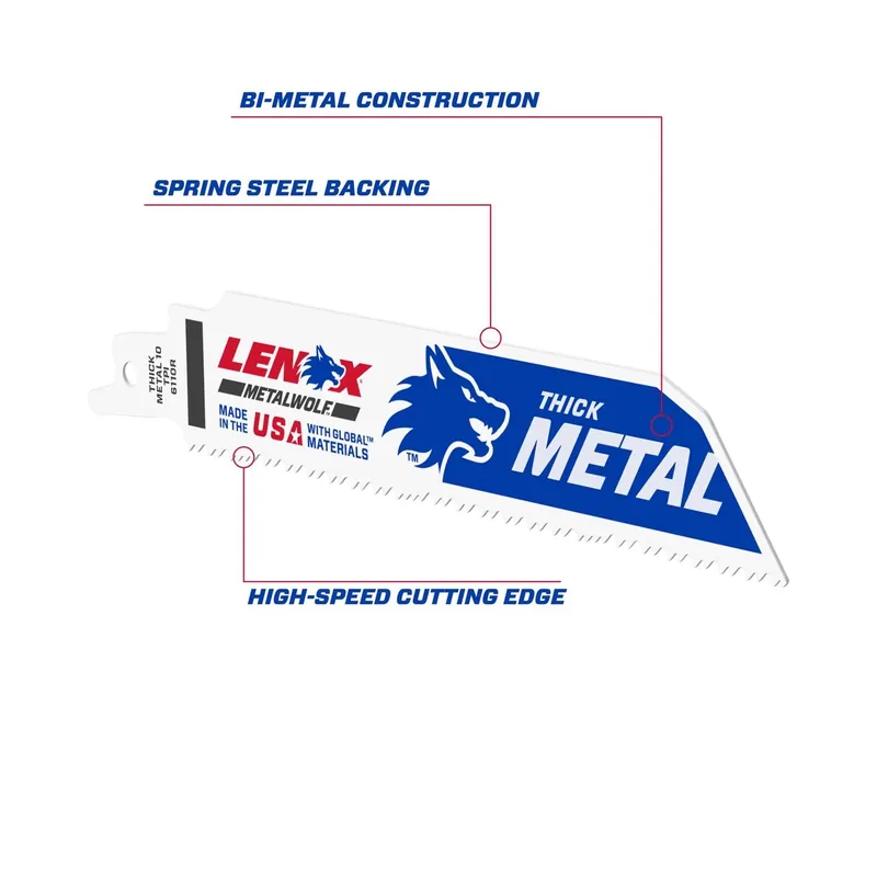 Metalwolf 6 In. Bi-metal Wave Edge Reciprocating Saw Blade 10 Tpi 5 Pk