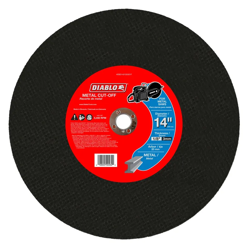 14 In. D X 20 Mm X 1/8 In. Thick Aluminum Oxide High Speed Metal Cut-off Disc 1 Pk