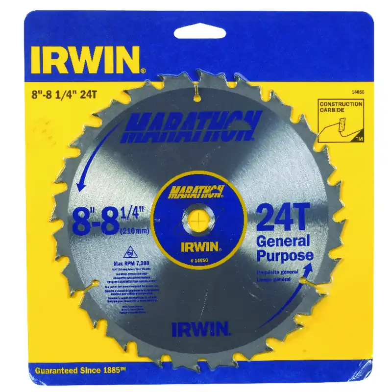 Marathon 8-1/4 In. D X 5/8 In. Carbide Miter And Table Saw Blade 24 Teeth 1 Pk