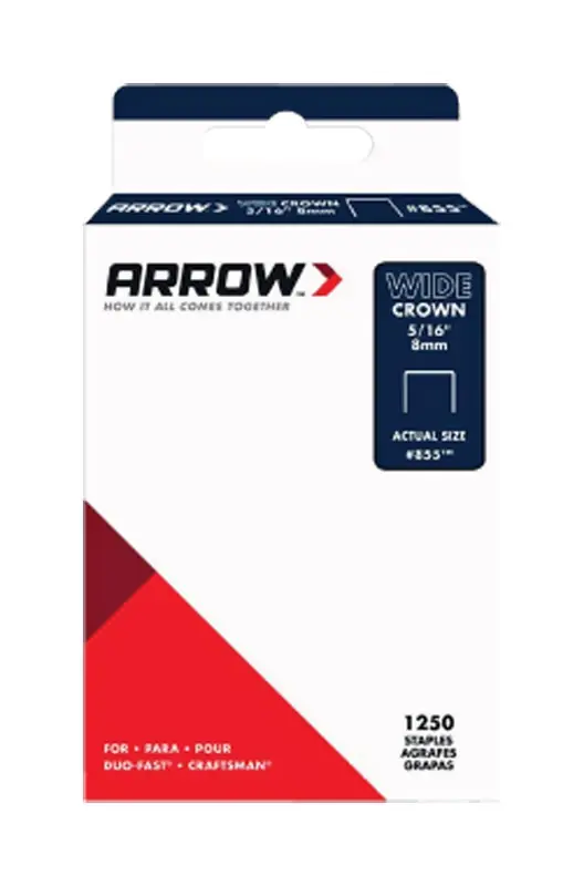  855 1/2 In. W X 5/16 In. L 18 Ga. Wide Crown Standard Staples 1250 Pk