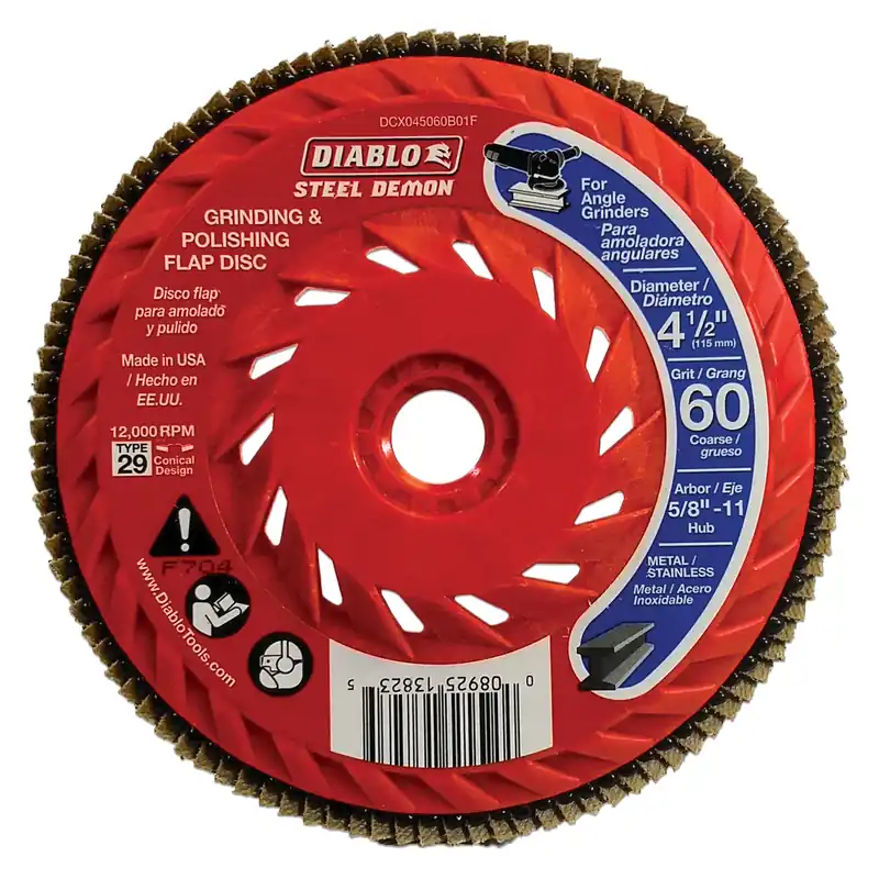 Steel Demon 4-1/2 In. D X 5/8 In. Zirconia Speed Hub Thread Arbor Flap Disc 60 Grit 1 Pk