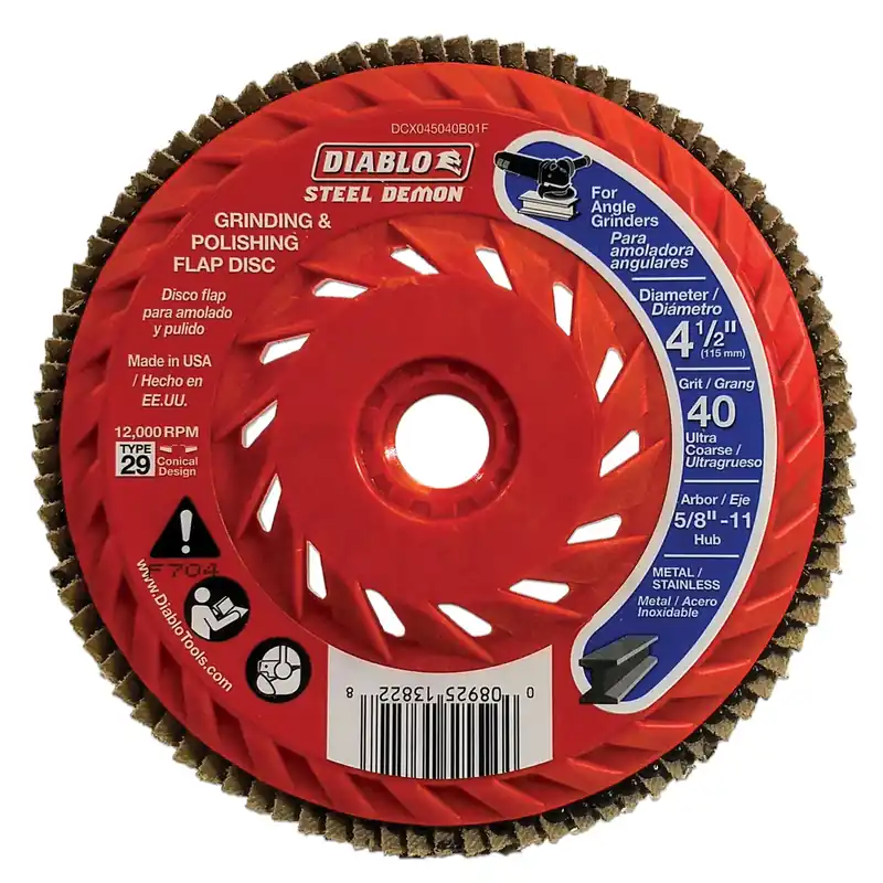 Steel Demon 4-1/2 In. D X 5/8 In. Zirconia Speed Hub Thread Arbor Flap Disc 40 Grit 1 Pk