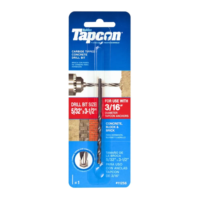 5/32 In. X 3-1/2 In. L Carbide Tipped Masonry Drill Bit Straight Shank 1 Pk