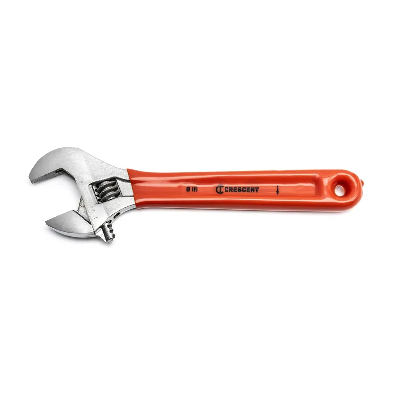 8 In. Adjustable Wrench Metric And Sae With Cushion Grip