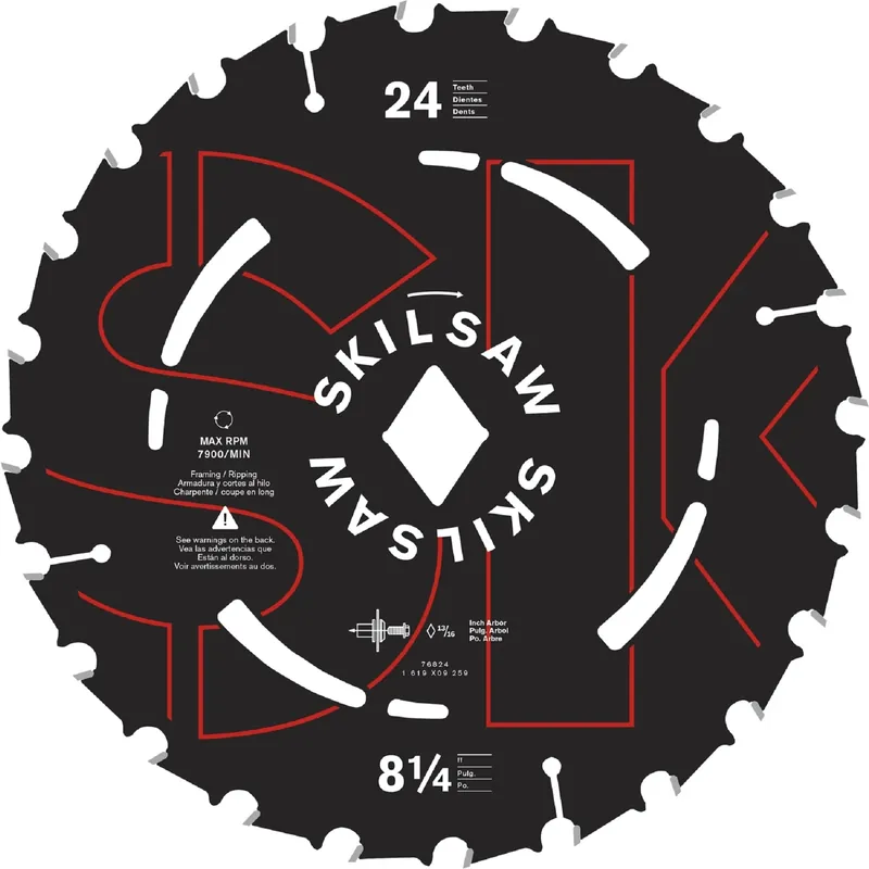 8-1/4 In. Diameter Carbide Tipped Steel Circular Saw Blade 24 Teeth Model 76824