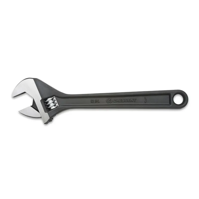 12 In. Adjustable Wrench Metric And Sae Alloy Steel Black Oxide Finish