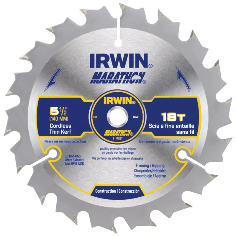 Marathon 5-1/2 In. D Carbide Circular Saw Blade 18 Teeth 1 Pk