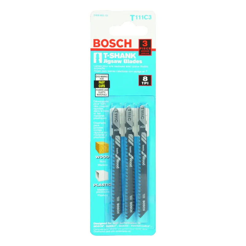 4 In. High Carbon Steel T-shank Side Set And Milled Jig Saw Blade 8 Tpi 3 Pk
