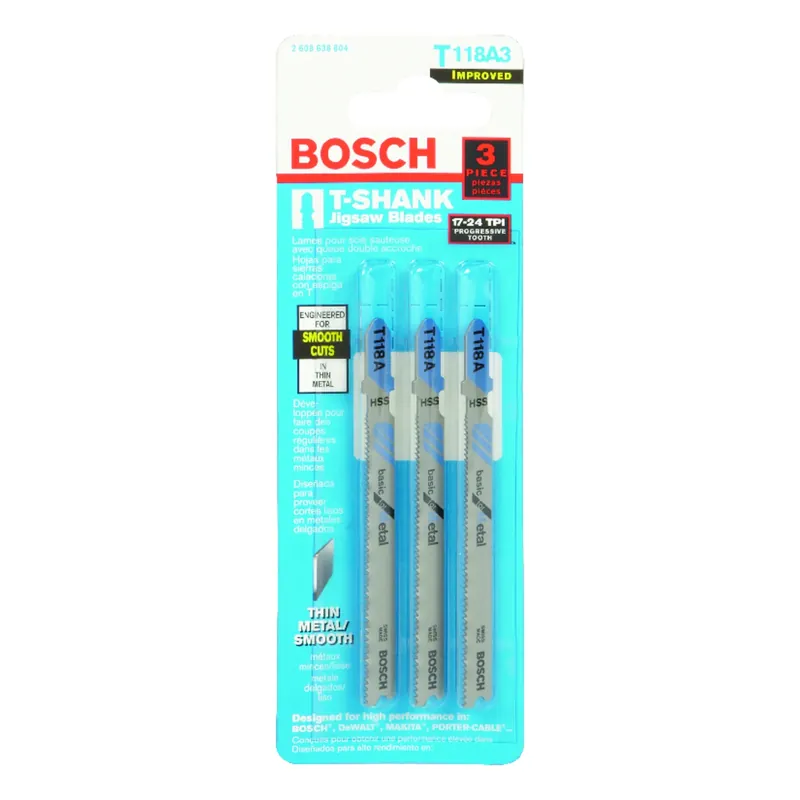 3 In. High Carbon Steel T-shank Wavy Set And Milled Jig Saw Blade 24 Tpi 3 Pk