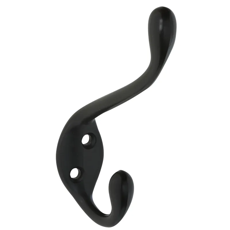 4.59 In. L Oil Rubbed Bronze Black Zinc Decorative Ball Tip Heavy Duty Garment Hoo