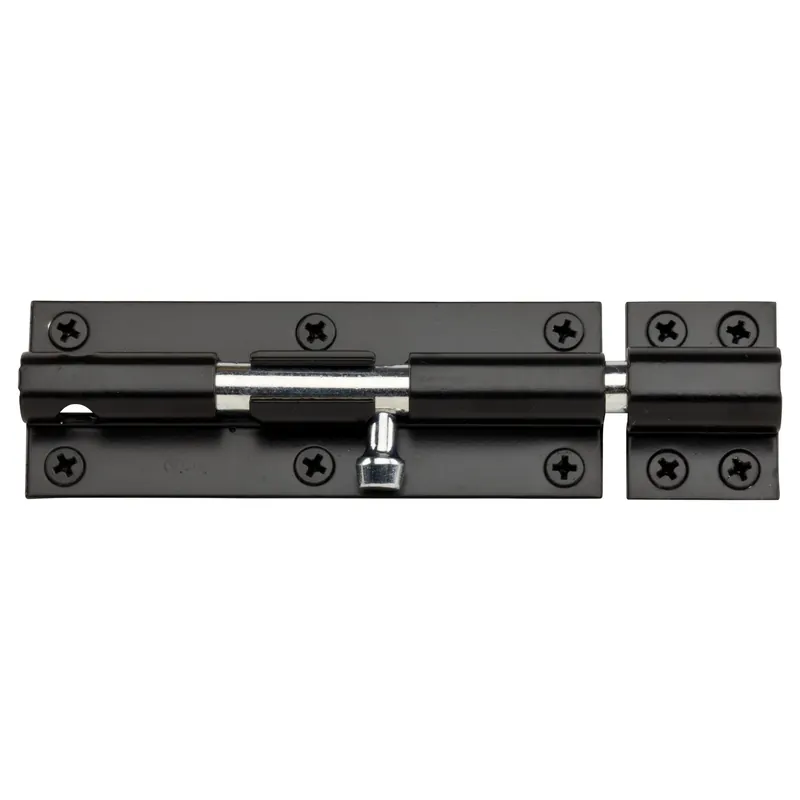 6 In. L Black Steel Heavy Duty Barrel Bolt 1 Pk
