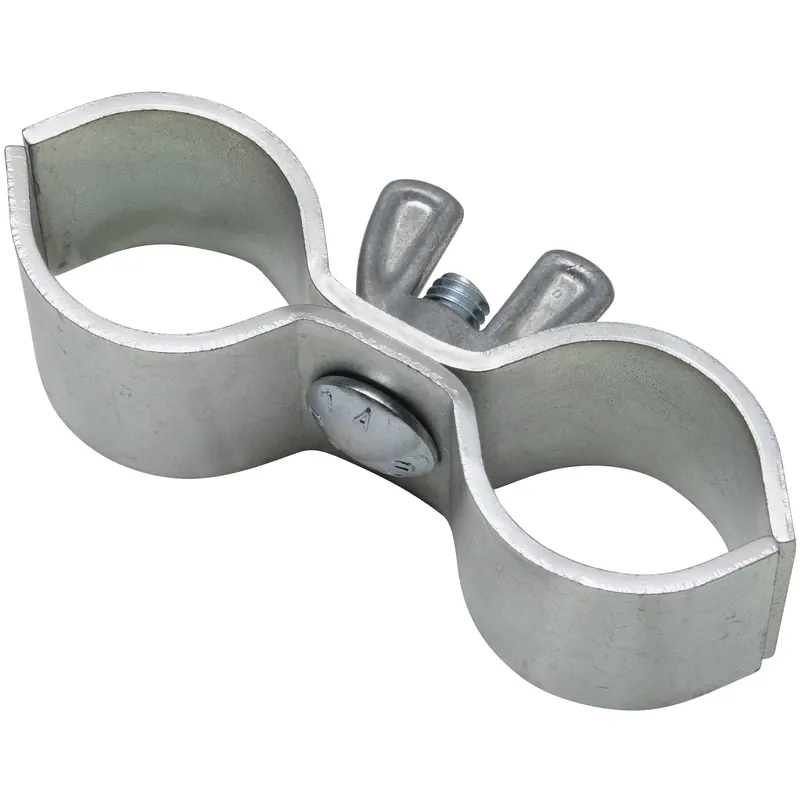1.63 In. L Zinc-plated Silver Steel Gate Pipe Clamp 1 Pk