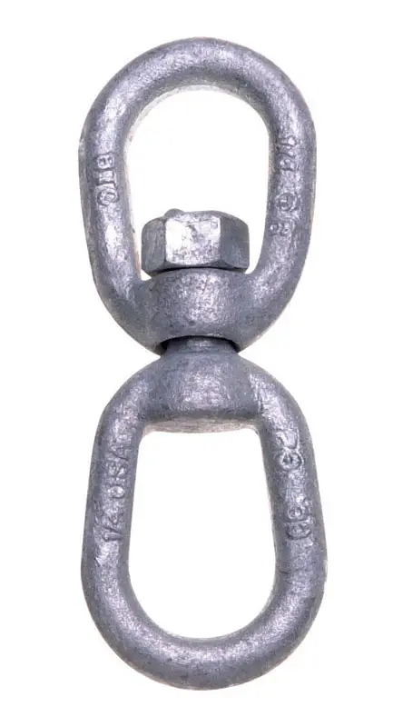 Industrial Eye To Eye Swivel, Forged, Galvanized, 3/8-in.
