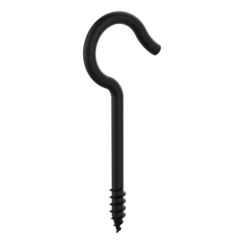 Medium Storm Shine Black Steel 3-3/8 In. L Ceiling Hook 1 Pk