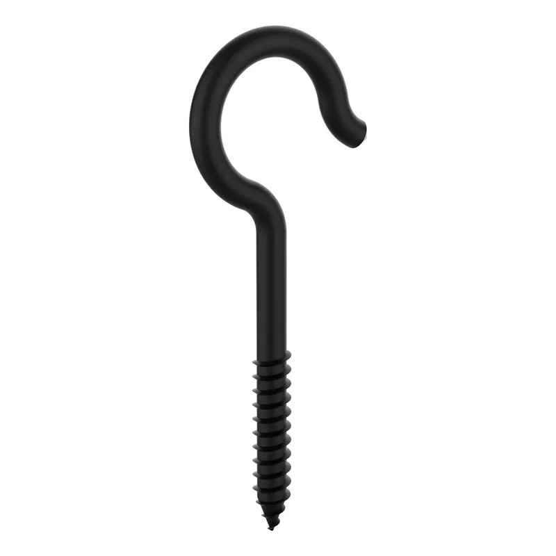 Medium Storm Shine Black Steel 4-1/8 In. L Ceiling Hook 1 Pk