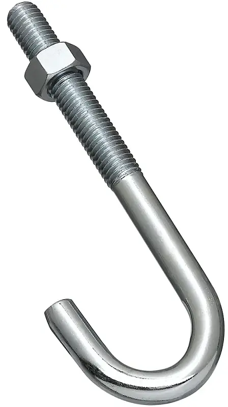 Zinc-plated Silver Steel 6 In. L J-bolt 1 Pk