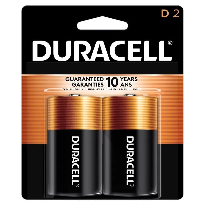 Coppertop D Alkaline Batteries 2 Pk Carded