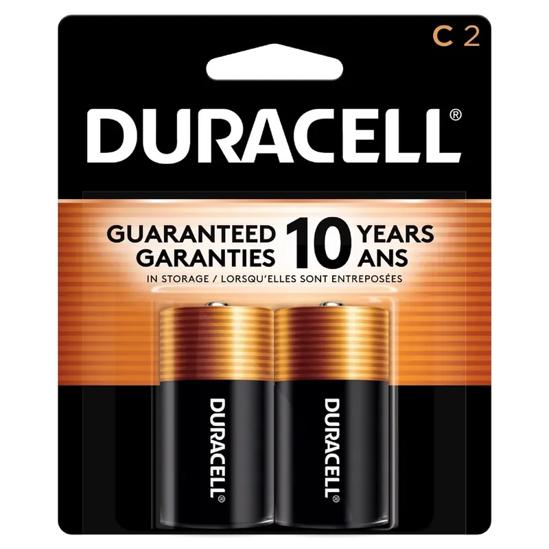 Coppertop C Alkaline Batteries 2 Pk Carded