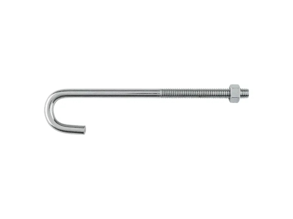 Large Zinc-plated Silver Steel 7 In. L J-bolt 1 Pk