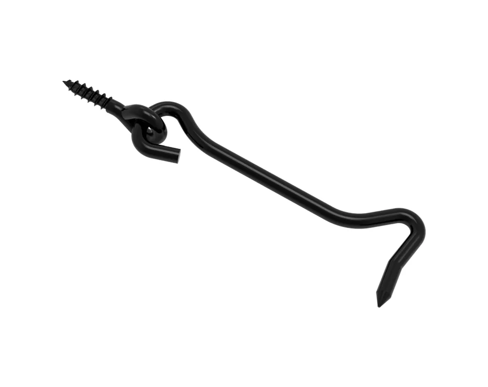 Medium Black Steel 4 In. L Hook And Eye 1 Pk