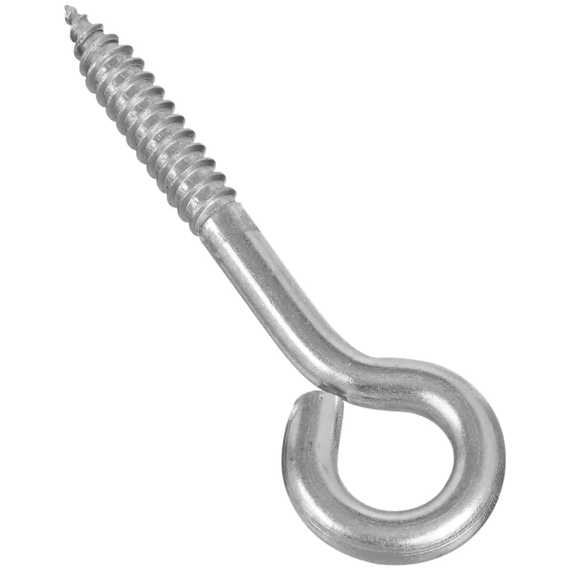 4 In. L Silver Stainless Steel Lag Screw Eye 1 Pk
