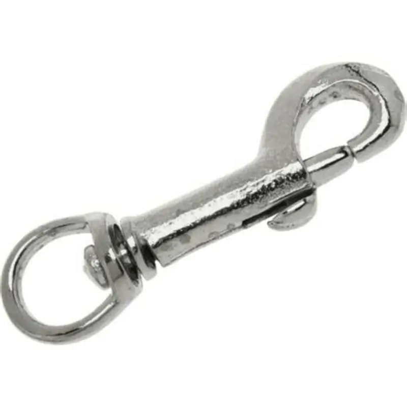 Swivel Bolt Snap, Round Eye, Nickel Plated, 5025, 3/8-in.