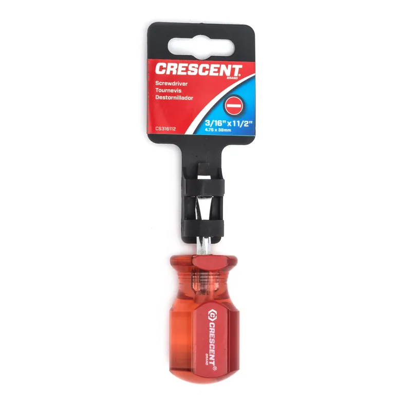 3/16 In. X 1-1/2 In. L Slotted Stubby Screwdriver - Durable Acetate Handle