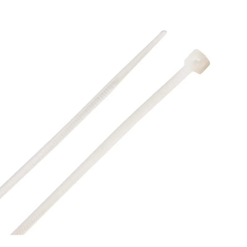 4 In. L White Cable Tie 100 Pk
