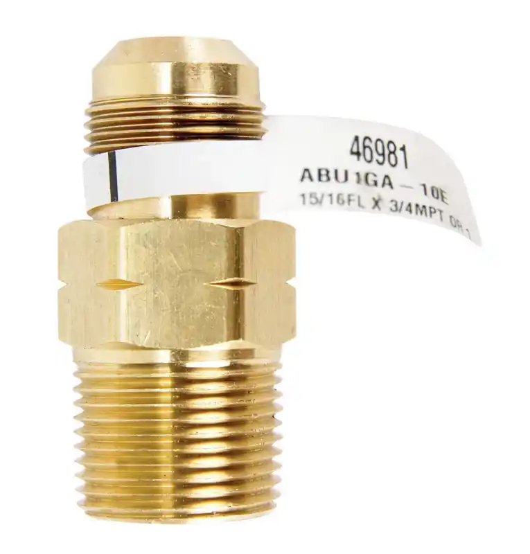 15/16 In. Flare X 3/4 In. D Male Brass Gas Adapter