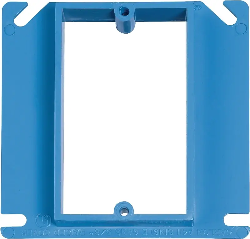 1 Gang Rise Pvc Smurf Box Cover, 1/2 X 4 In. Square