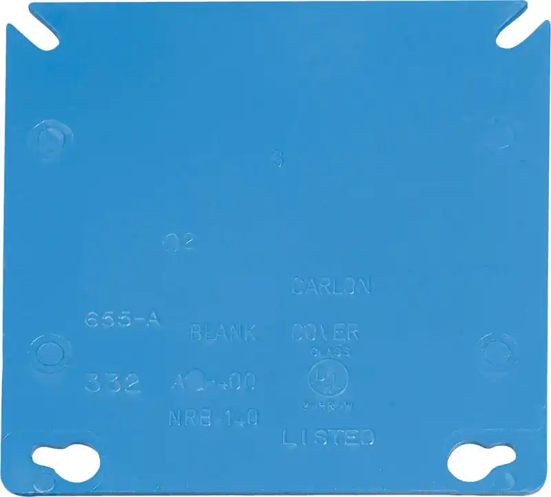 2 Gang Blank Box Cover, 4 In. Square