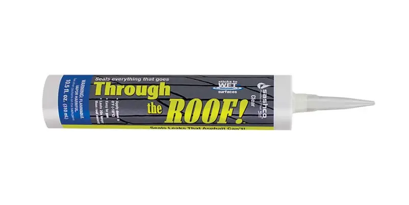 Sashco Through The Roof Gloss Clear Synthetic Rubber Roof Sealant 10.5 Oz