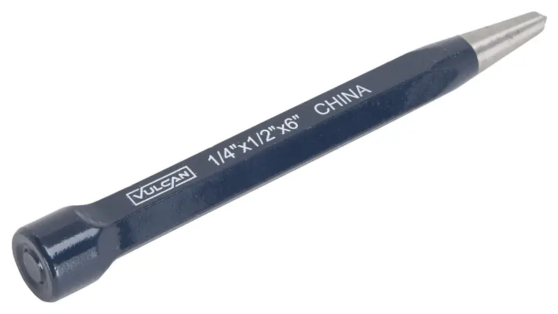 Center Punch, 1/4 In. Diameter Shank, 6 In. Length, Hex Shank